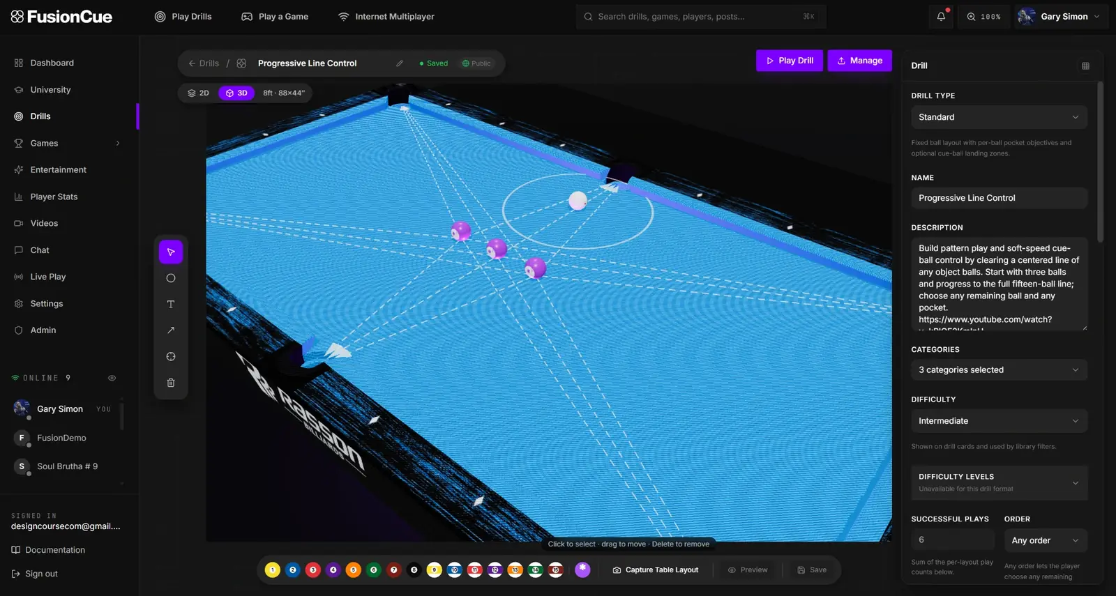 FusionCue 3D drill editor